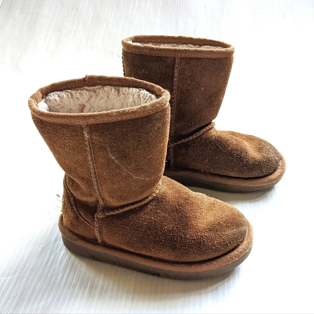 KOOLABURRA by UGG girls chestnut suede fur lined winter boots